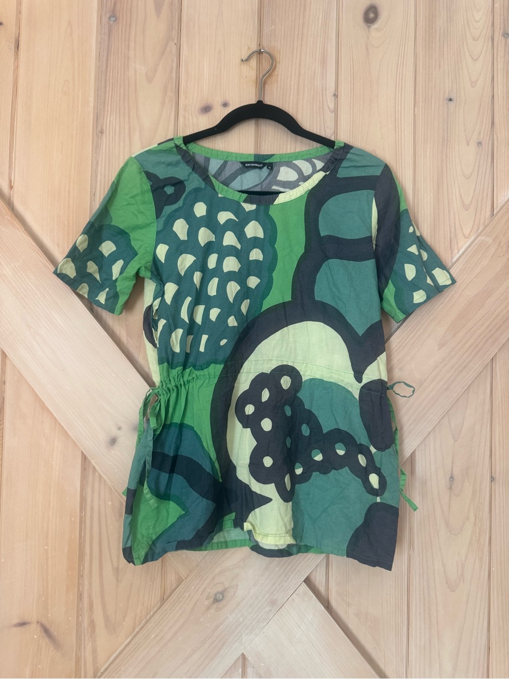 Marimekko Cotton Floral Tunic Adjustable Waist Size 36